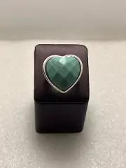 Turquoise Sterling Silver .925 Ring Size 8 New 9.3g Heart Shaped Unique