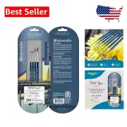 4-Piece BelleAqua Round Watercolor Brushes - Soft Synthetic Red Sable, Sizes 1-8