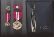 Army Meritorious Award for Civilian Service medal with mini rb and lp cased set