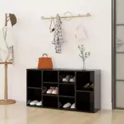 NNEVL Shoe Bench High Gloss Black 103x30x54.5 cm Chipboard