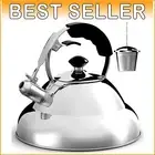 2.75 Quart Whistling Tea Kettle - Stainless Steel for Gas & Induction Tops