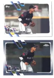 (2) CARD LOT - 2021 TOPPS PRO DEBUT - JEREMY PENA DEBUT #PD-22 / CHROME #PDC-22