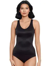 [Miraclesuit Shapewear] Back Wrap Padded Cup Smoothing Posture Support Camisole in Black