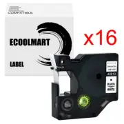 16PK Black on White Label 40913 Compatible Dymo D1 Tape 9mm x 7m LabelManager
