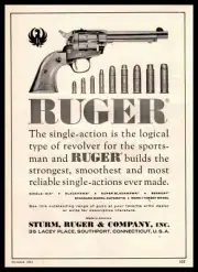 1961 Ruger Single-Action Revolver Sturm Ruger & Company Southport CT Print Ad