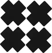 [Medsuo] 4 PCS Cross-Shaped Nipple Sticker Disposable Pasties Nipple Covers for Parties, Birthday Parties, Weddings (Black), Black