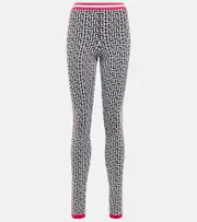[Balmain] Balmain Jacquard-knit wool-blend leggings UK 14 multicoloured