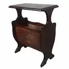 Mahogany Wood Magazine & Newspaper Rack Antique Reproduction Style Side Table