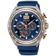 SEIKO ProspeX SSC666P1 Solar Watch Rubber V194 Chronograph 100m Blue Rosegold