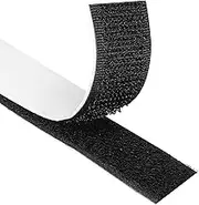 Blooven Velcro Tape, Self-Adhesive, 8 Metres, Extra Strong, Double-Sided Adhesive Tape with Velcro Fastening, 20 mm Wide, Self-Adhesive Pad, Velcro Tape and Hook Tape (Black)