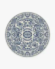 245' Round | Machine Washable Runner Rug | Kid & Pet Friendly | Indoor Rug | Delphina Delft Blue Rug | Ruggable
