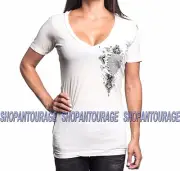 Affliction Paradigm AW11819 New Short Sleeve V-neck T-shirt Top for Women