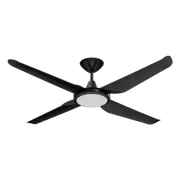 Motion DC Ceiling Fan 52" Black LED Light White - 60050