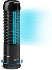 [DR.PREPARE] Oscillating Tower Fan with Touch Buttons, 3 Speeds and Timers, 70° Oscillation, Quiet Cooling, Personal Bladeless Fan for Bedroom Office Home, 16-Inch