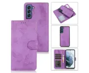 Flip Case for Samsung Galaxy S21 FE, Detachable Wallet Phone Case for Easy Portability (Purple)