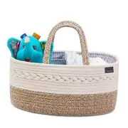 Baby Diaper Caddy Organizer, Portable Nursery Storage Basket with Changeable