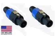 x2 Speakon Connector 4 Pole Plug w/ Lock Speaker Cable