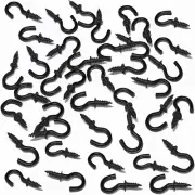 100 Pcs 1/2 Inch Metal Ceiling Cup Hooks, Black