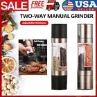 2 in 1 Manual Stainless Steel Salt Pepper Mill Adjustable Coarseness Rotor