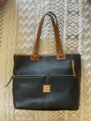 Dooney And Bourke, Black/ brown Pebble leather tote