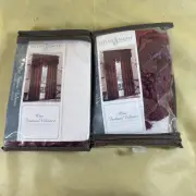 Lot Of Jaclyn Smith Solid Faux Silk Panel 48 X 22 Solid Lined Taffeta New Red W4