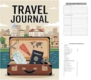 Nuhjytgf Travel Notebooks and Journals,Laminated Cover Grid Travel Diary Journal with Elastic Strap - Portable Notepad for Handwritten Records Pasted Tickets