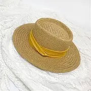 [HHVDVCJK] Women's French Straw Hat Sunshade Concave Hat Women's Handmade Beach Hat