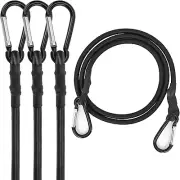 RIO Direct Bungee Cords with Carabiner Hooks 18 Inch - Black Bungee Cords Heavy