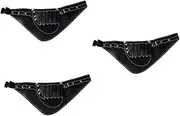 3 Pcs Hairdressing Kit Beginner Clippers Cross Body Bag Replacement Straps Spiky Scraper Feet Cleaner Mat Container Scissors Accessories Body Scissors Tamper Lids Leather Black