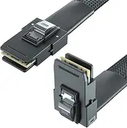 6G Internal Mini SAS SFF-8087 to SFF-8087 Cable, 100-Ohms, Straight to Right Angle, 2 Pack (0.5-m/0.6-m)