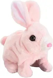 Generic Battery Powered Plaything, Sounds Jumping Electric Bunny Robot for Sleep Time, Pink