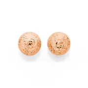 9ct Rose Gold 8mm Diamond-cut Ball Stud Earrings