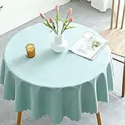 Polyester Round Tablecloth 200cm, Dining Table Cloth Waterproof, Decorative Table Cover, Stain Resistant Oil Proof Tablecloths, Table Cloth for Kitchen/Dining/Wedding