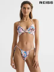 Reiss Multi Jamila Tie Side Printed Bikini Bottoms (D50982) | $80
