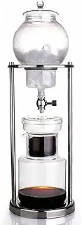 Quick Brew Smooth Drip Iced Coffee 20oz Maker with Adjustable Water Flow, Iced Coffee Maker with High Borosilicate Glass Carafe Coffee Pots