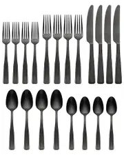 Oneida Reid Vintage Black Tumbled 20 Piece Flatware Set