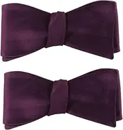 [MOBUTOFU] Elegant Solid Bow Ties for Men Pack Self Tie Silk Bow Alternative for Weddings Formal Events