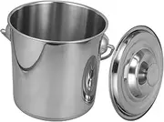 FONDOTIN Stainless Steel Water Bucket with Sealed Lid Versatile Stainless Steel Container for Water Rice and Oil Storage for Parties and Daily Use Portable Handle Design