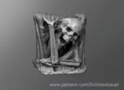 Gelatinous Cube Skeleton Ooze Monster Manual 28mm Scale DND D&D Miniature SB