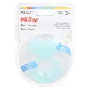 Silicone Teether, Teethe-eez, 3+ Months, Aqua, 2 Piece Set