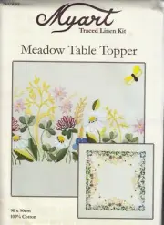 MEADOW Table Topper Traced Linen Embroidery Kit 80 x 80cm, 14024.02