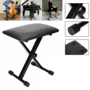 Portable Folding Piano Stool 4 Way Keyboard Stand Seat Chair Frame Chair Padded