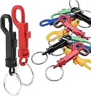 25 Pack Plastic Snap Hooks Rotary Cord Hole 6.5mm with Split Keychain O-Ring 30mm Dia. for Backpack Outdoor Camping Kits#FLC018-AO (Colorful)