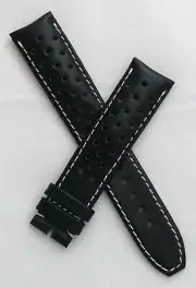 20 mm BLACK SPORTS PIN BUCKLE LEATHER WATCH STRAP to fit TAG Heuer 2000 GENTS