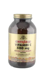 Solgar Vitamin C 500mg Orange Flavour 90 Chewable Tablets Vegan - FREE SHIPPING