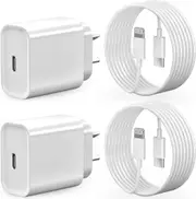 (2 Pack) 20W USB-C Wall Fast Charger Adapter with 2M USB C to Lightning Cable for iPhone 14/13/12/11 Pro Max/XS/XR/X/SE/iPad