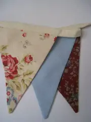 Bunting/flags Fabric blue/red/cream floral Present Gift Party Shower girl