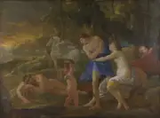 Nicolas Poussin - Cephalus and Aurora Giclee Art Print on Canvas Wall Decor 36"