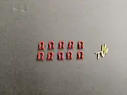Crane & Truck Metal Shackles In Mammoet Red w/Brass Pin (Set Of 10) 150T 1/87th.
