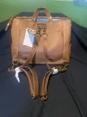 The Sak Leather Tote Backpack Computer Bag Light Brown NEW WITH TAGS